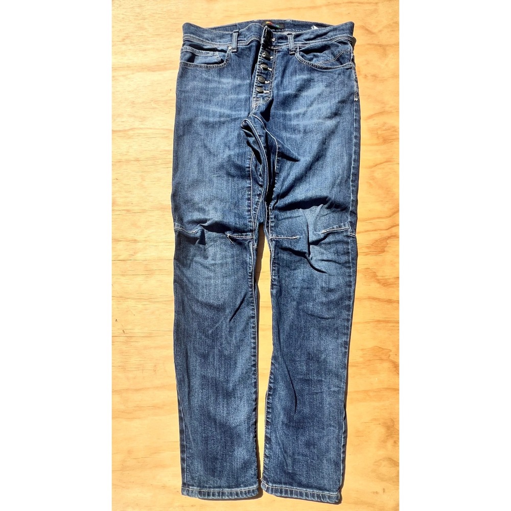 Imperial Italy Mod Ergo Blue Jeans Button Fly Slim Tapered Medium Wash TG 48